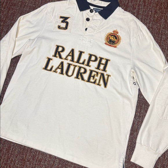 Polo Ralph Lauren vintage long sleeve rugby shirt y2k patch